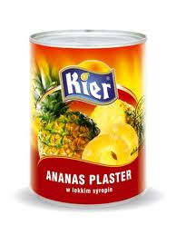 Ananas plaster w lekkim syropie "KIER" 565 g