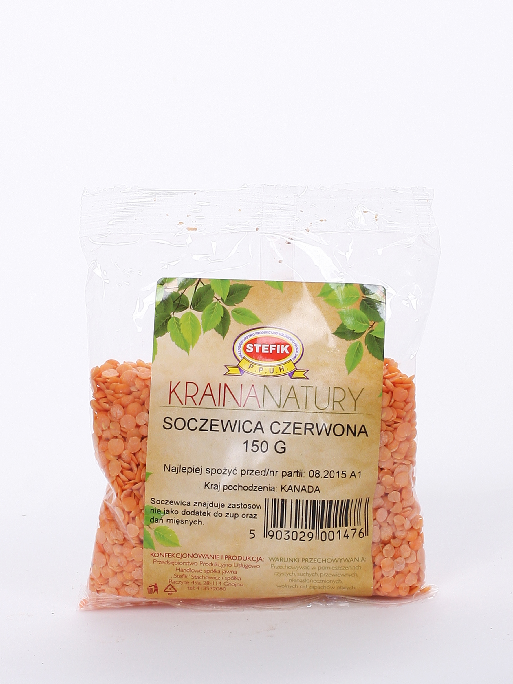 Soczewica czerwona "KRAINA NATURY" 150 g