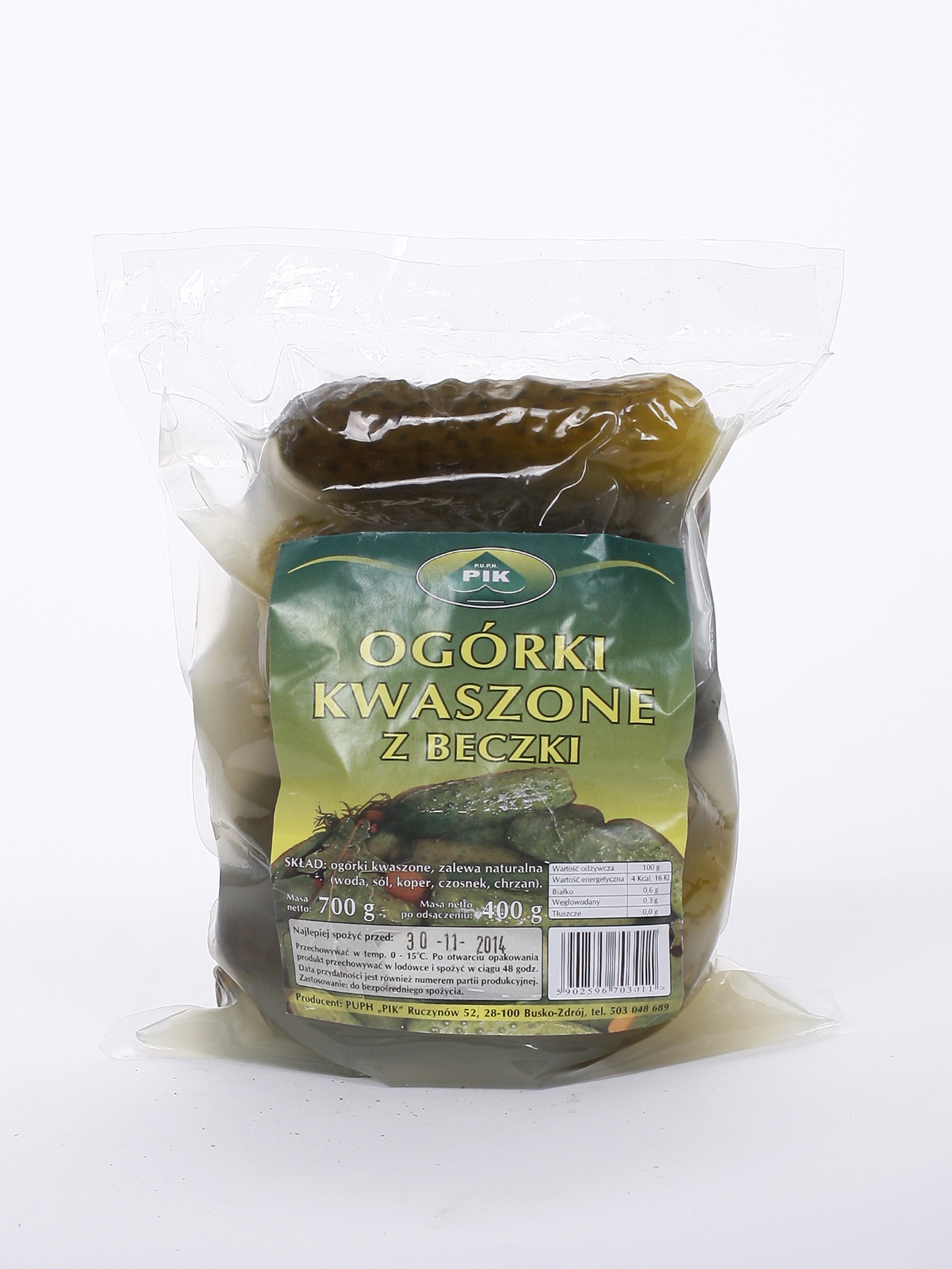 Ogórki kwaszone z beczki "PIK" 400 g