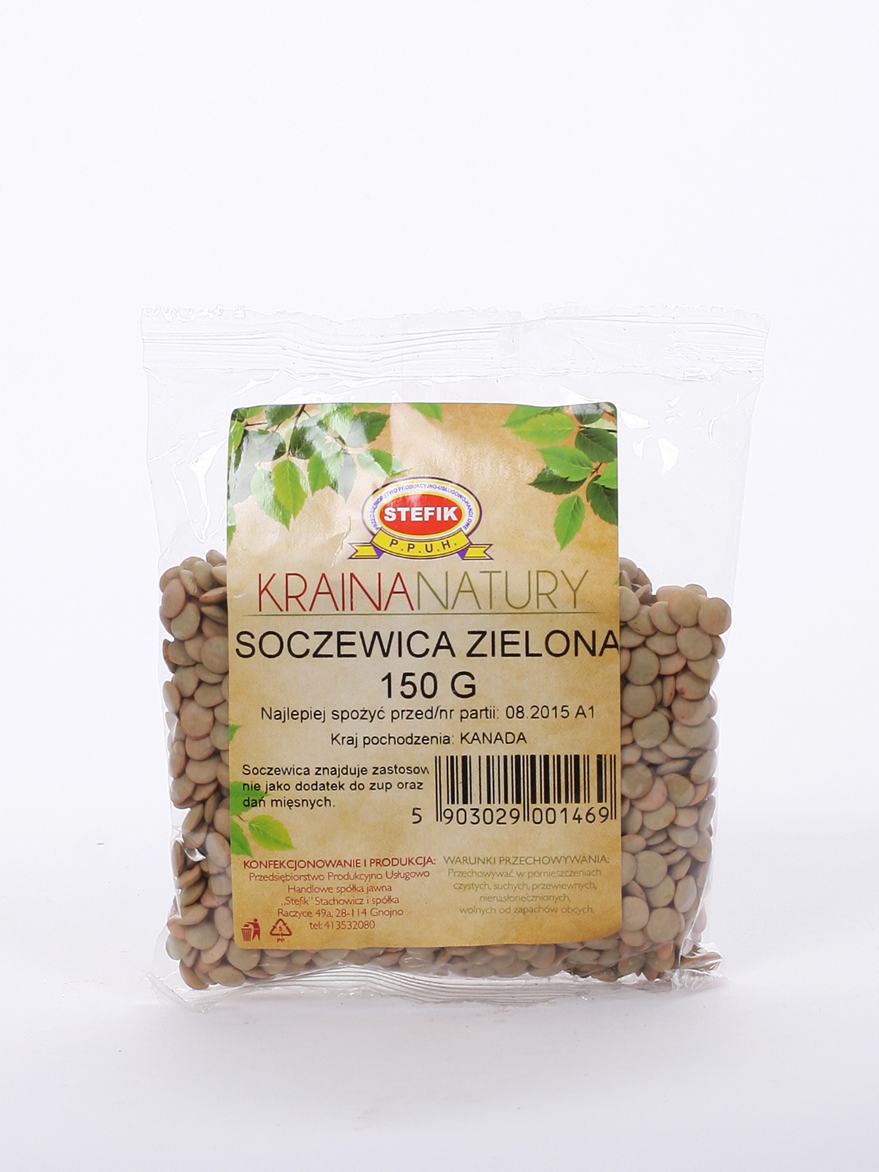 Soczewica zielona "KRAINA NATURY" 150 g